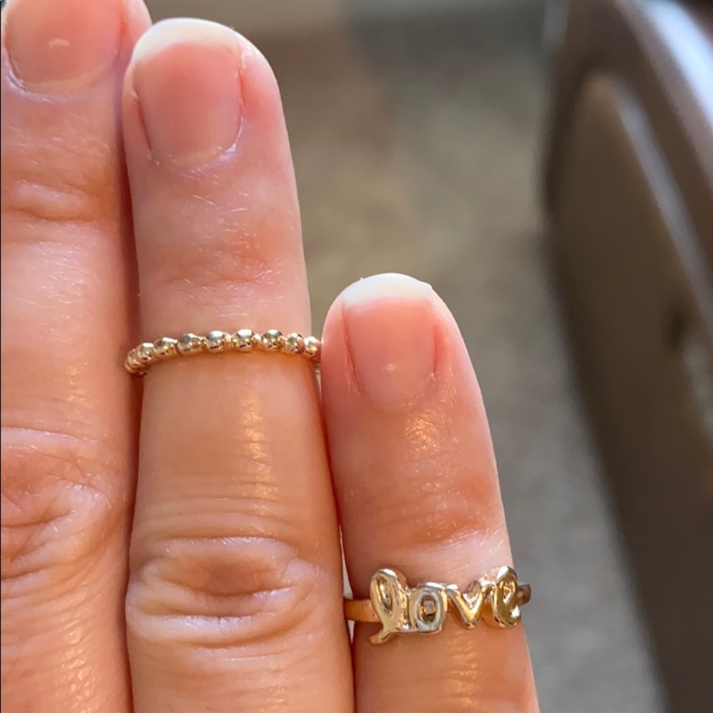 Rose gold midi rings